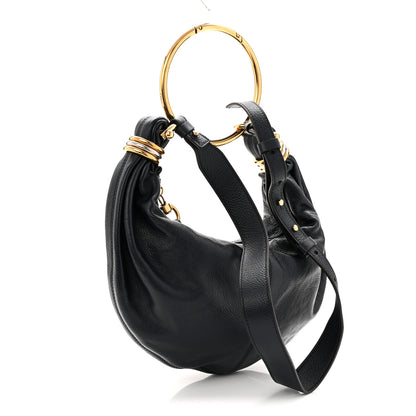 Chloe Shiny Grained Calfskin Small Bracelet Hobo Bag Evening Blue 3 of 9