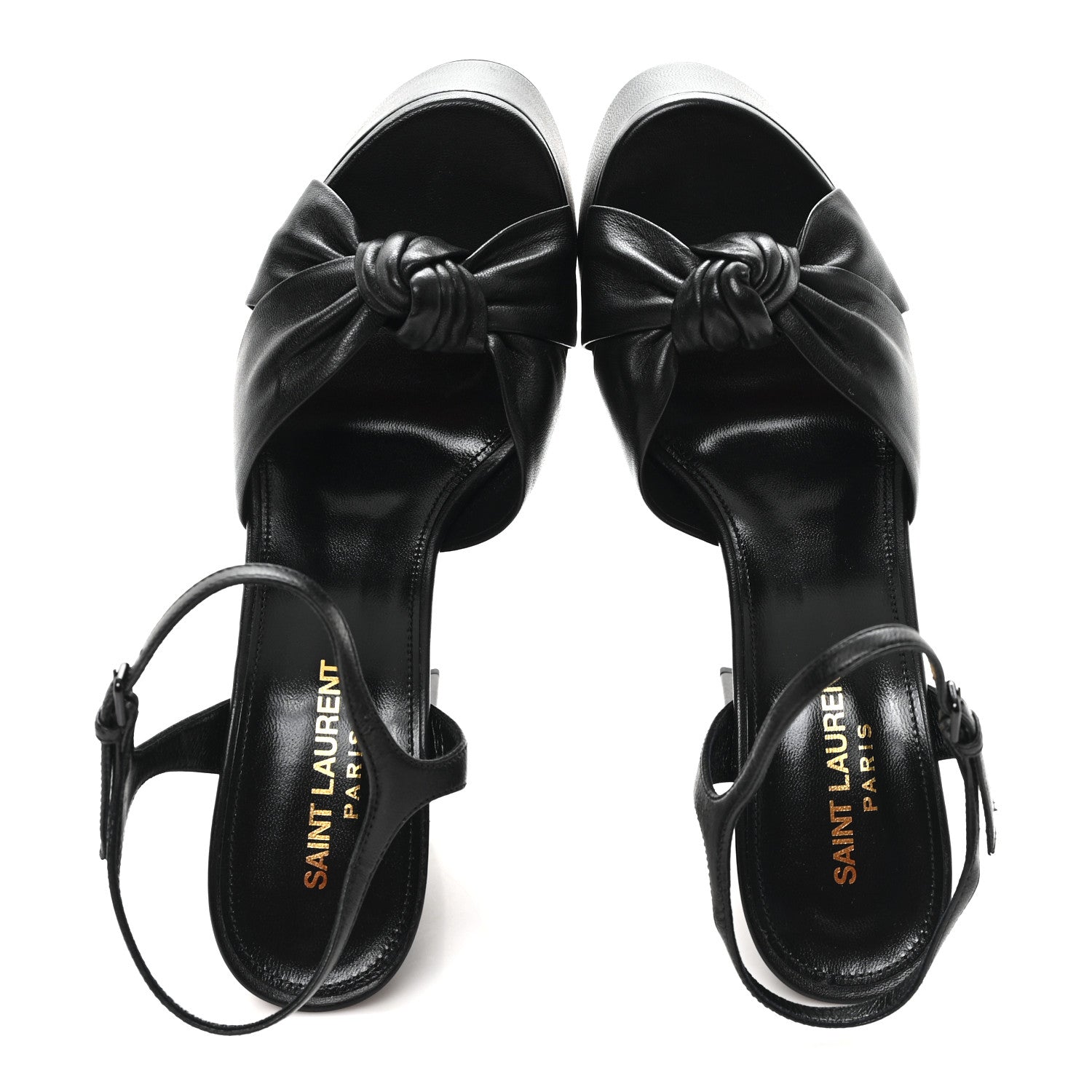 Saint Laurent Vendome Bianca 85 Platform Sandals 37.5 Black 2 of 10