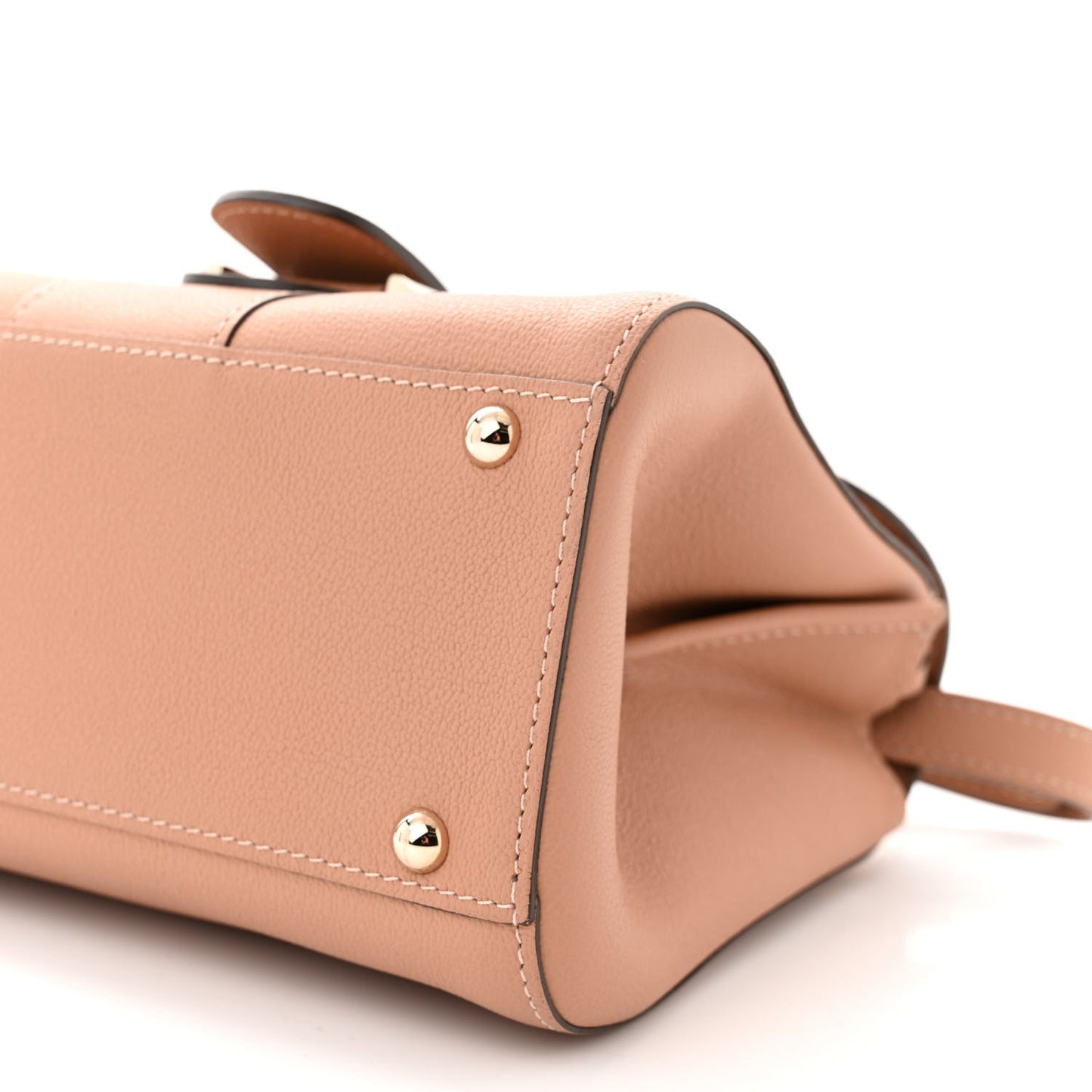 Grained Calfskin Mini Brillant Satchel Nude
