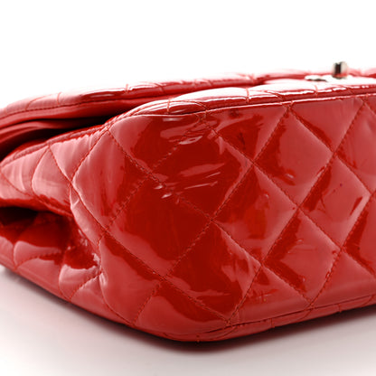 Chanel Patent Quilted Jumbo Double Flap Red 9 of 15