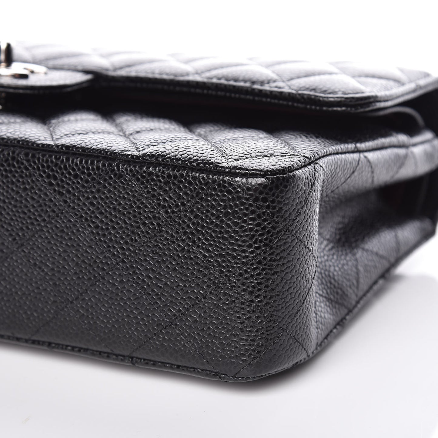 Caviar Quilted Medium Double Flap Black