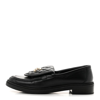 Chanel Lambskin Quilted CC Turnlock Loafers 40 Black 1 of 9