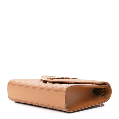 Saint Laurent Grain De Poudre Mixed Matelasse Triquilt Monogram Chain Wallet Dune 10 of 12