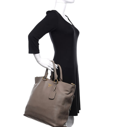 Prada Vitello Daino Tote Argilla 3 of 10