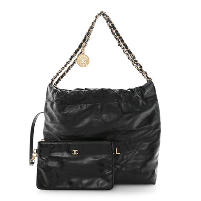 Chanel Shiny Calfskin Quilted Small Chanel 22 Black 3 of 12