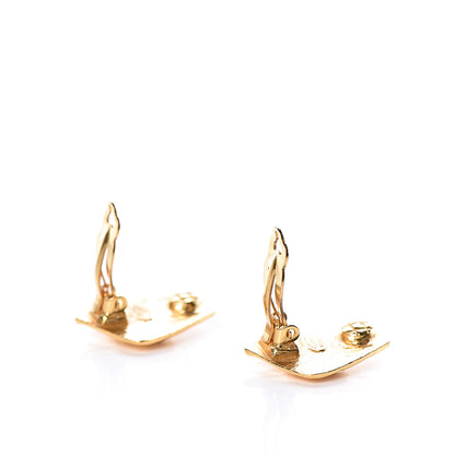 Chanel CC Geometric Clip On Earrings Gold 4 of 4