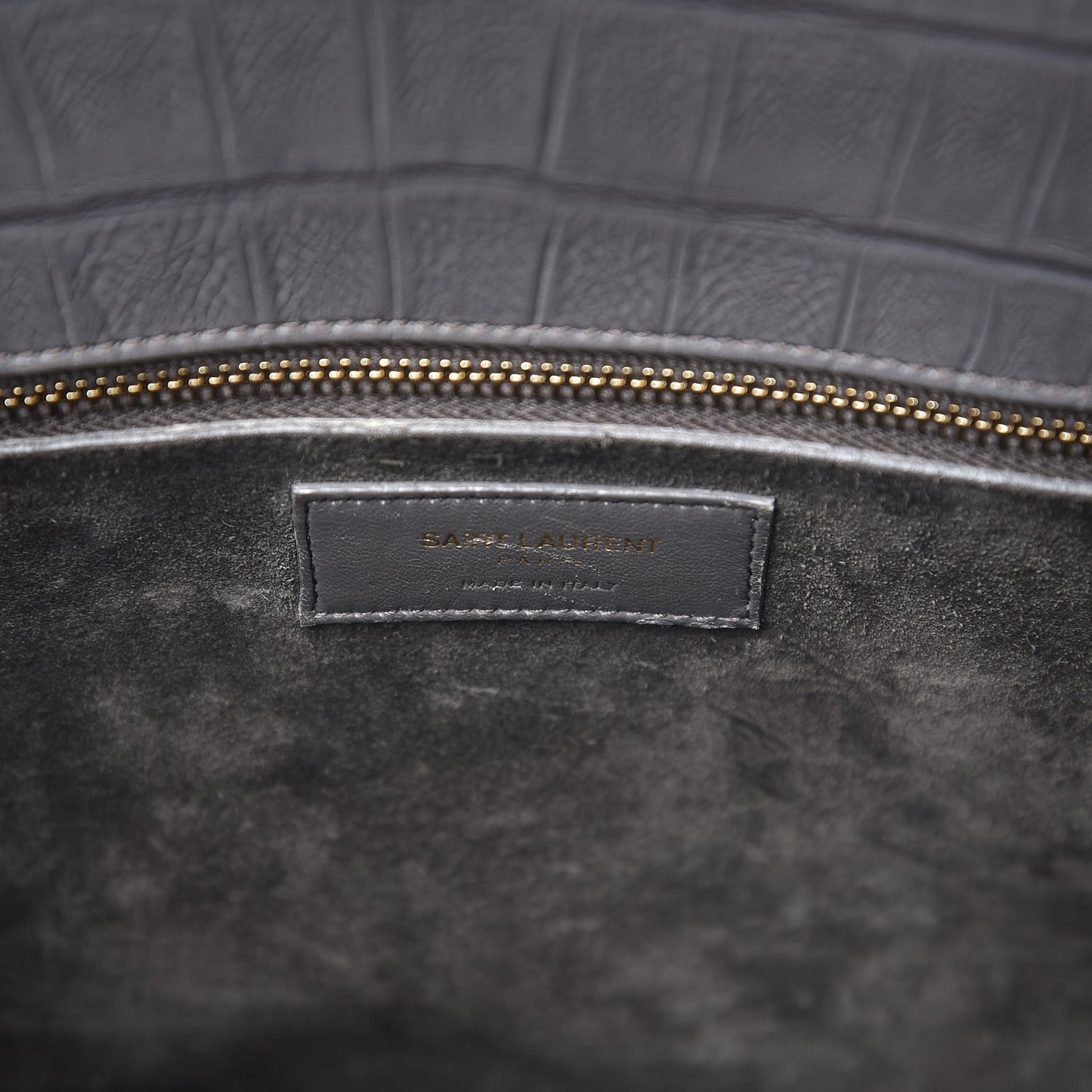 Calfskin Crocodile Embossed Small Sac De Jour Earth