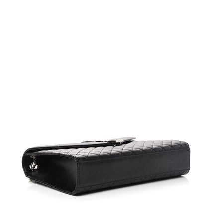 Saint Laurent Grain De Poudre Textured Mixed Matelasse Large Triquilt Monogram Satchel Black 4 of 10