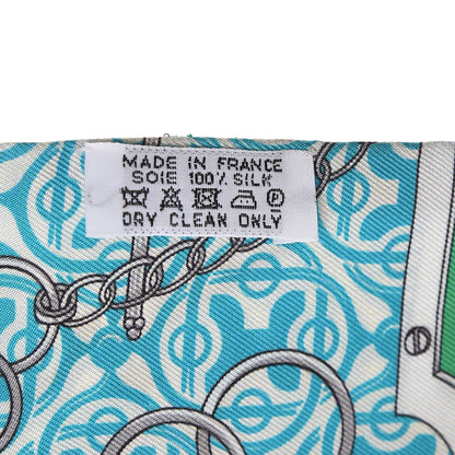 Hermes Silk Mors Et Gourmettes Remix Twilly Vert Vif Bleu Fuchsia 4 of 5