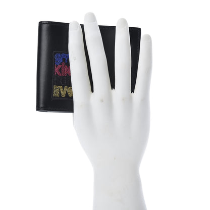 Saint Laurent Calfskin Smoking Forever Patch Bifold Wallet Black 2 of 7