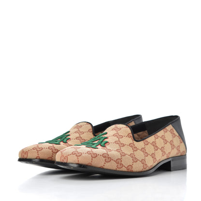 Gucci X MLB GG Monogram LA Dodgers Embroidered Mens Loafers 8.5 Beige Ruggine Black 3 of 19