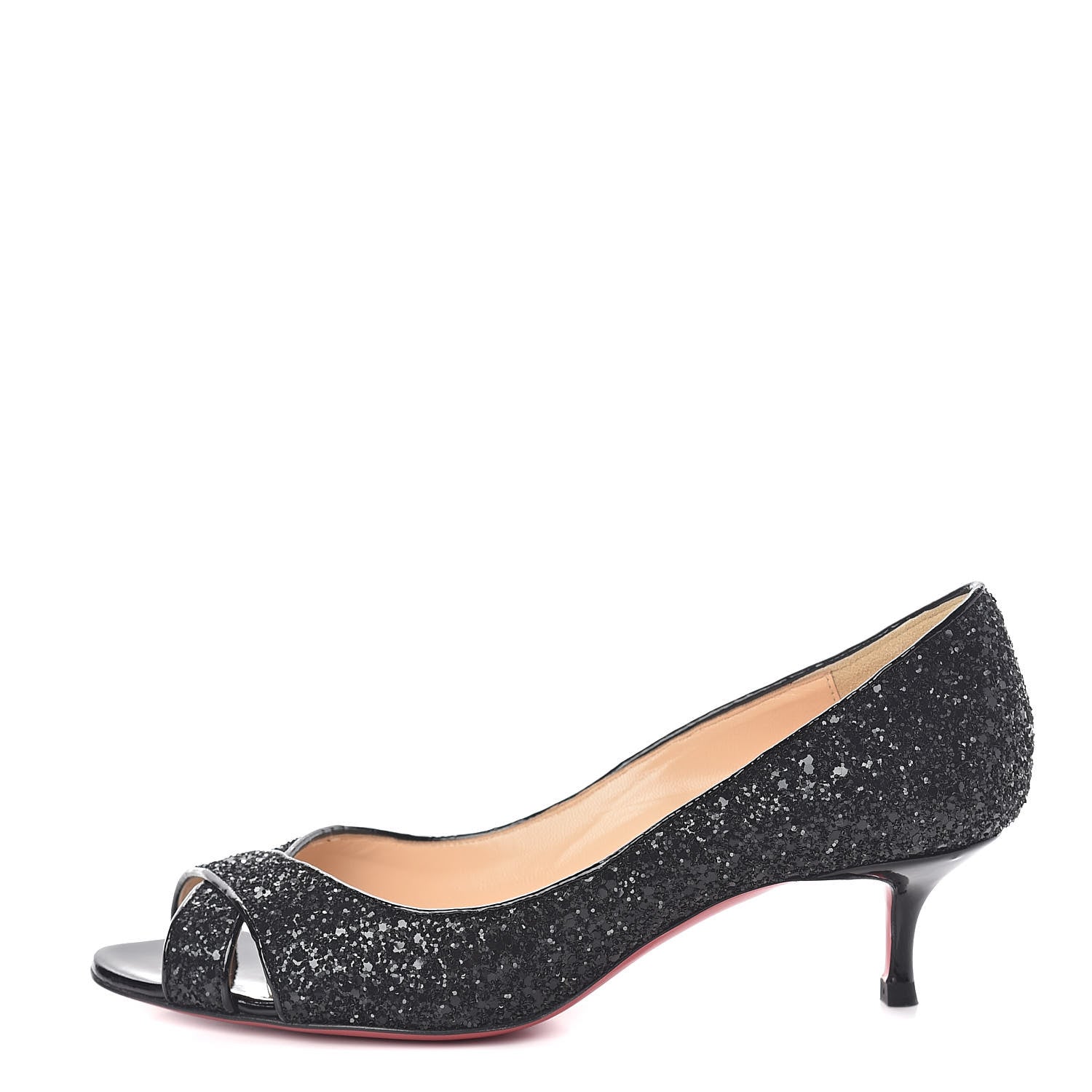 Christian Louboutin Glitter Nappa Croisette 45 Pumps 37 Black 1 of 7