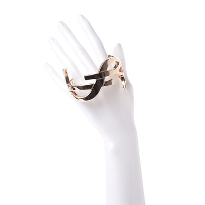 Saint Laurent Brass Monogram Cuff Bracelet Rose Gold 2 of 5