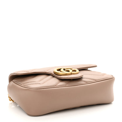 Gucci Calfskin Matelasse Super Mini GG Marmont Shoulder Bag Porcelain Rose 4 of 10