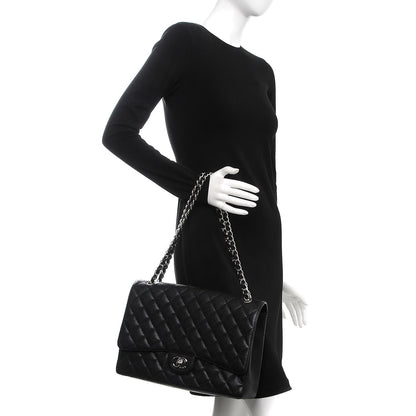 Chanel Caviar Quilted Maxi Single Flap Black 3 of 9