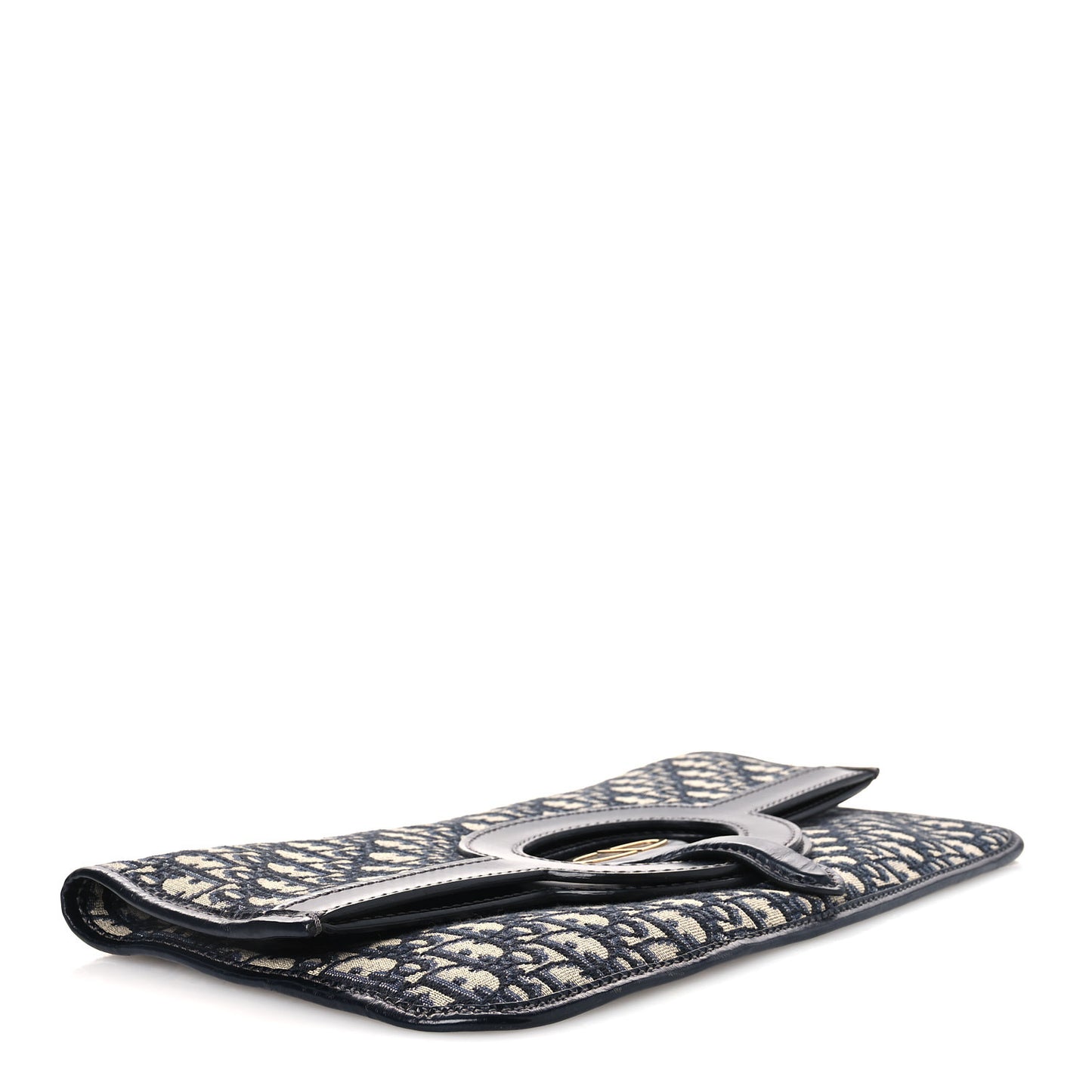 Oblique Fold Over Clutch Blue