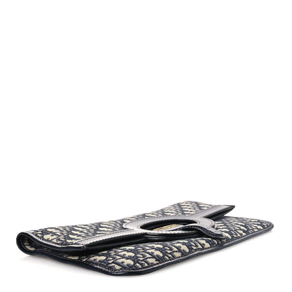 Christian Dior Oblique Fold Over Clutch Blue 4 of 9