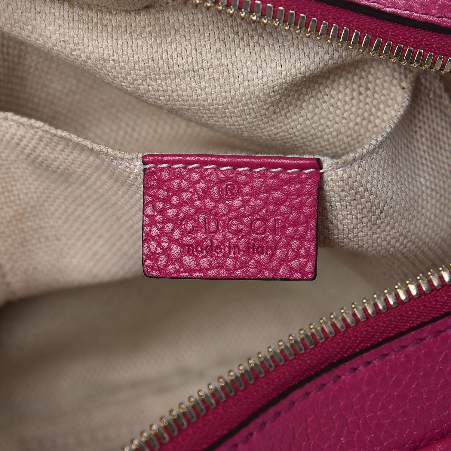 Gucci Pebbled Calfskin Small Soho Disco Bag Bright Bougainvillea 6 of 8