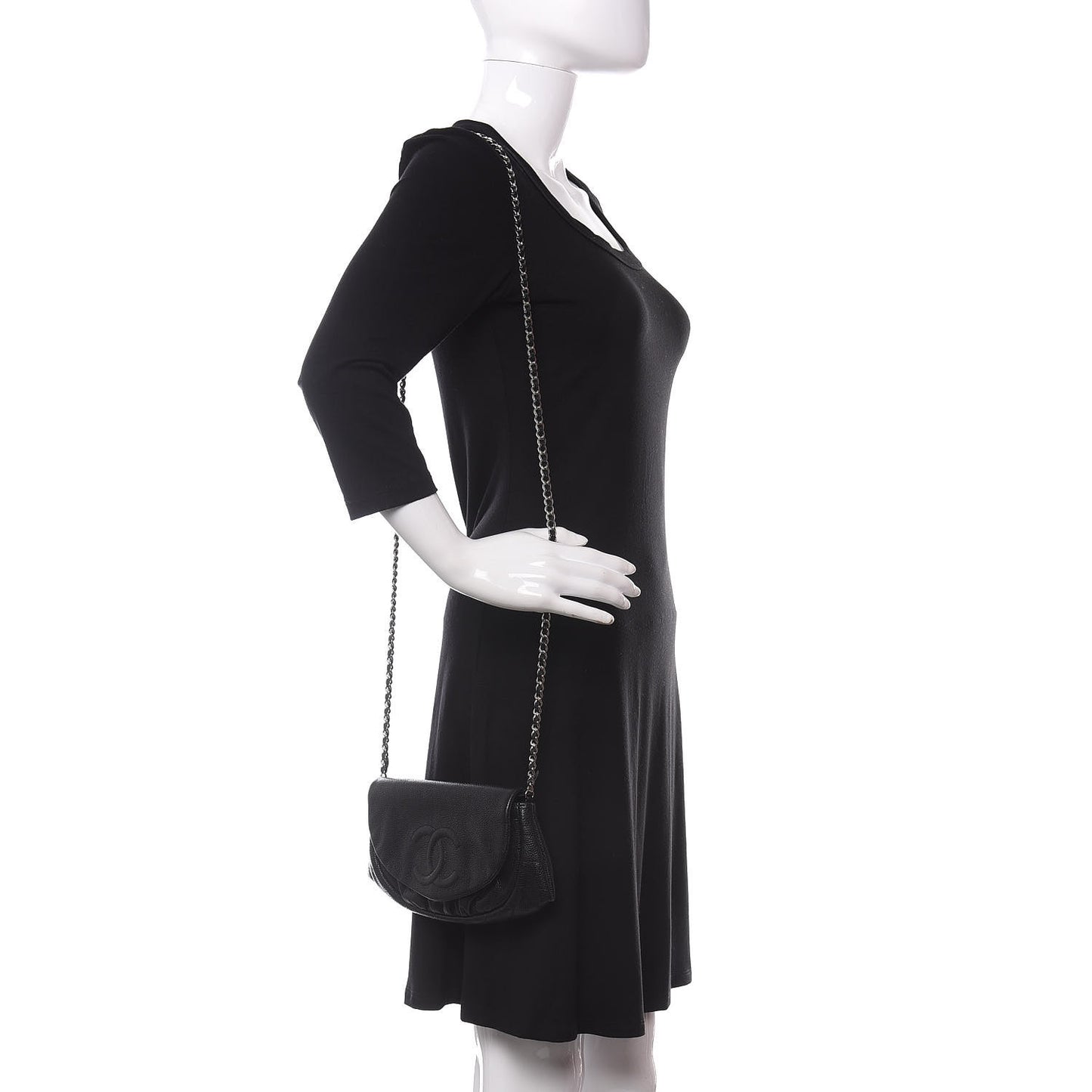 Caviar Half Moon Wallet On Chain WOC Black