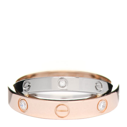 Cartier 18K Pink White Gold 6 Diamonds LOVE Ring 49 5 1 of 5