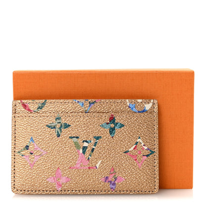Louis Vuitton Metallic Monogram LV Garden Card Holder Gold 7 of 7