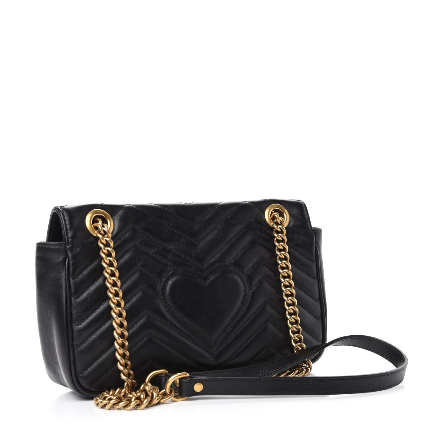 Calfskin Matelasse Small GG Marmont Shoulder Bag Black