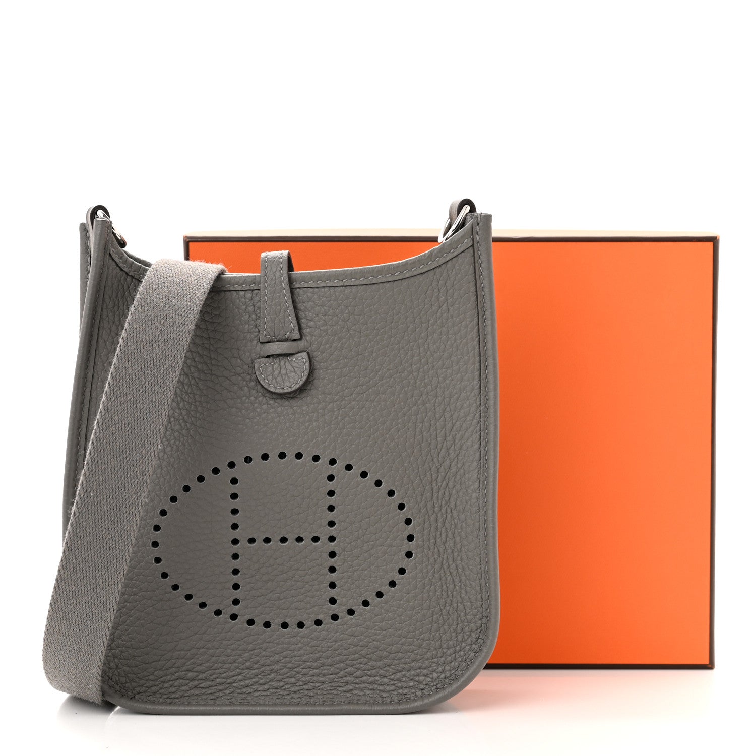 Hermes Taurillon Clemence Evelyne TPM Gris Meyer 11 of 11