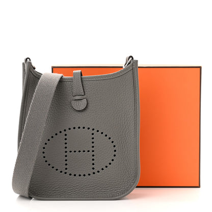 Hermes Taurillon Clemence Evelyne TPM Gris Meyer 11 of 11
