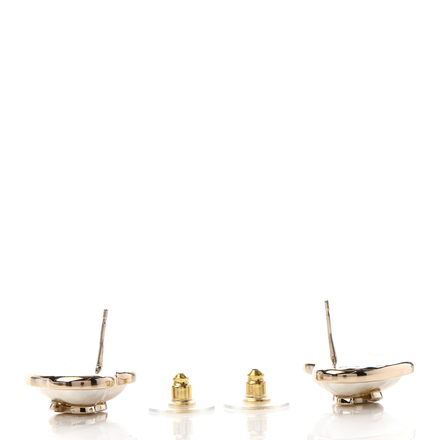 Chanel Pearl CC Heart Earrings Gold 4 of 8