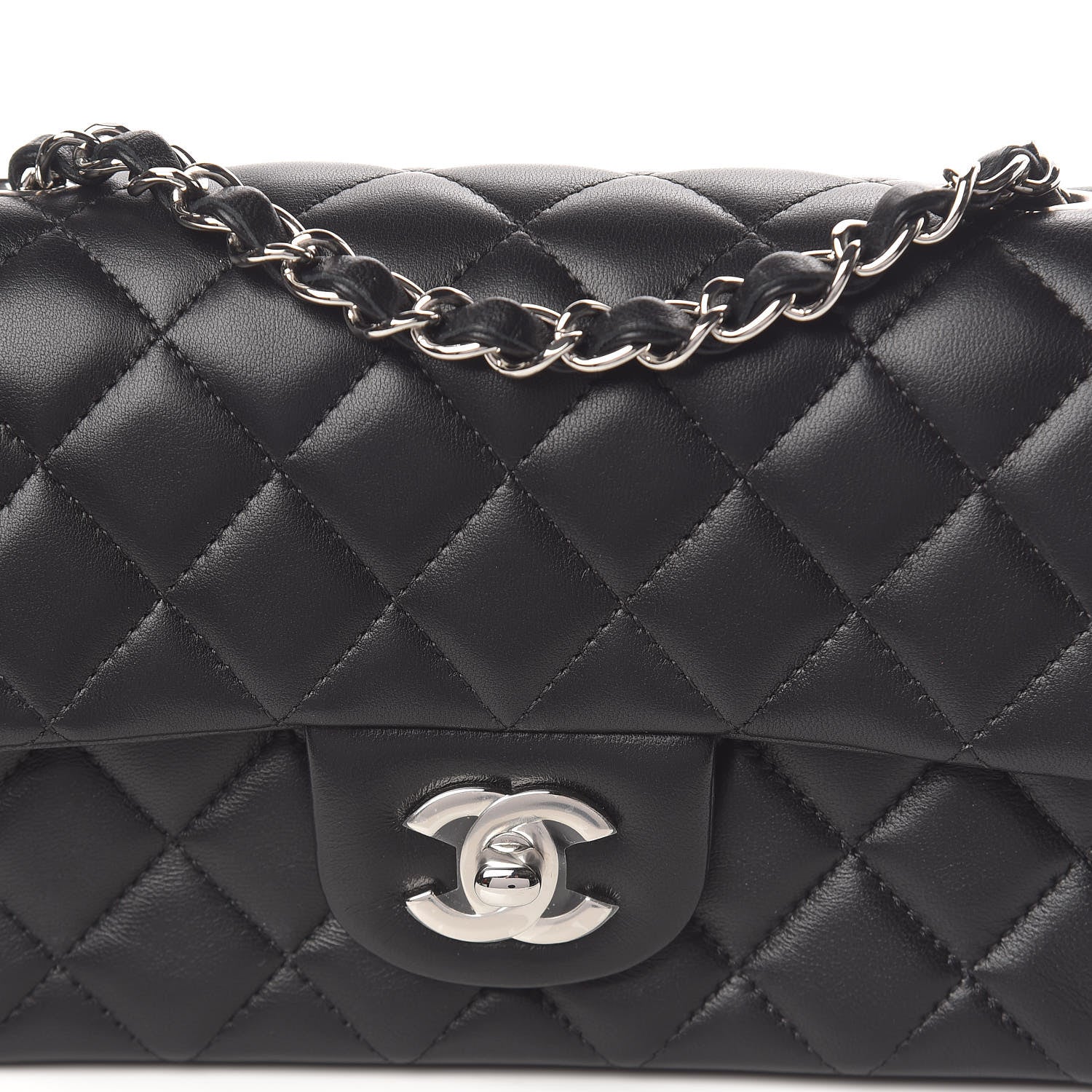 Chanel Lambskin Quilted Mini Rectangular Flap Black 10 of 11