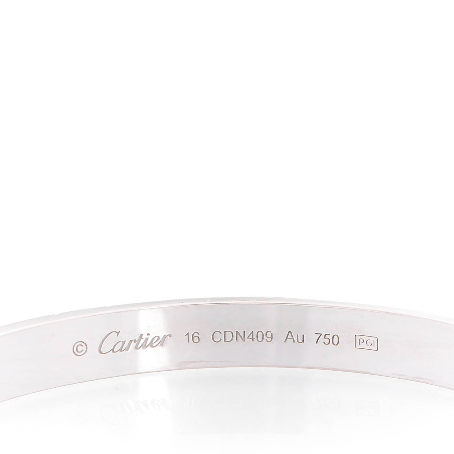 18K White Gold LOVE Bracelet 16