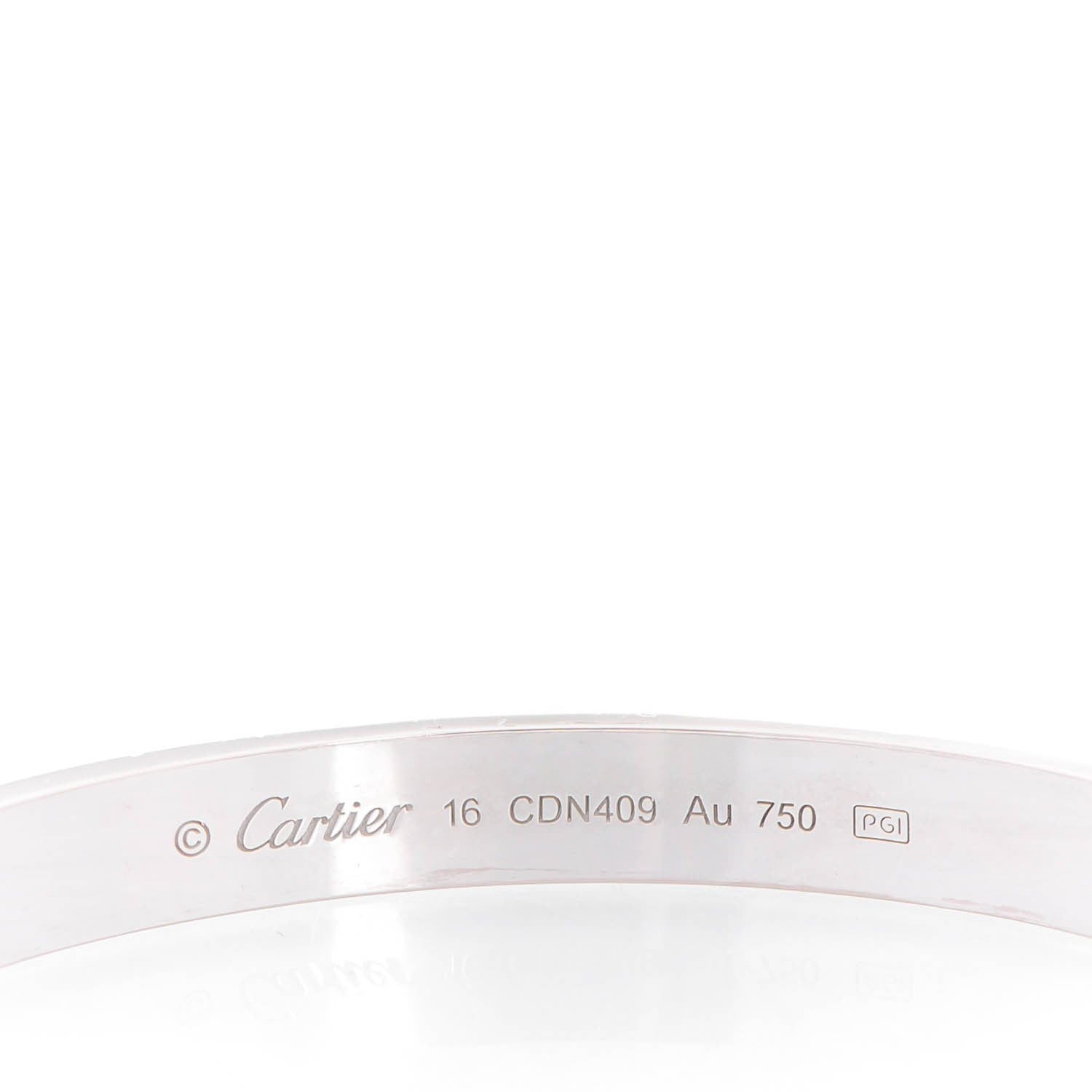 Cartier 18K White Gold LOVE Bracelet 16 3 of 7