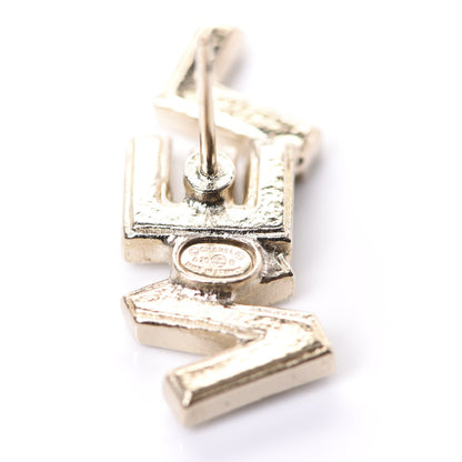 Chanel Crystal Pearl Signature Stud Earrings Gold 5 of 6