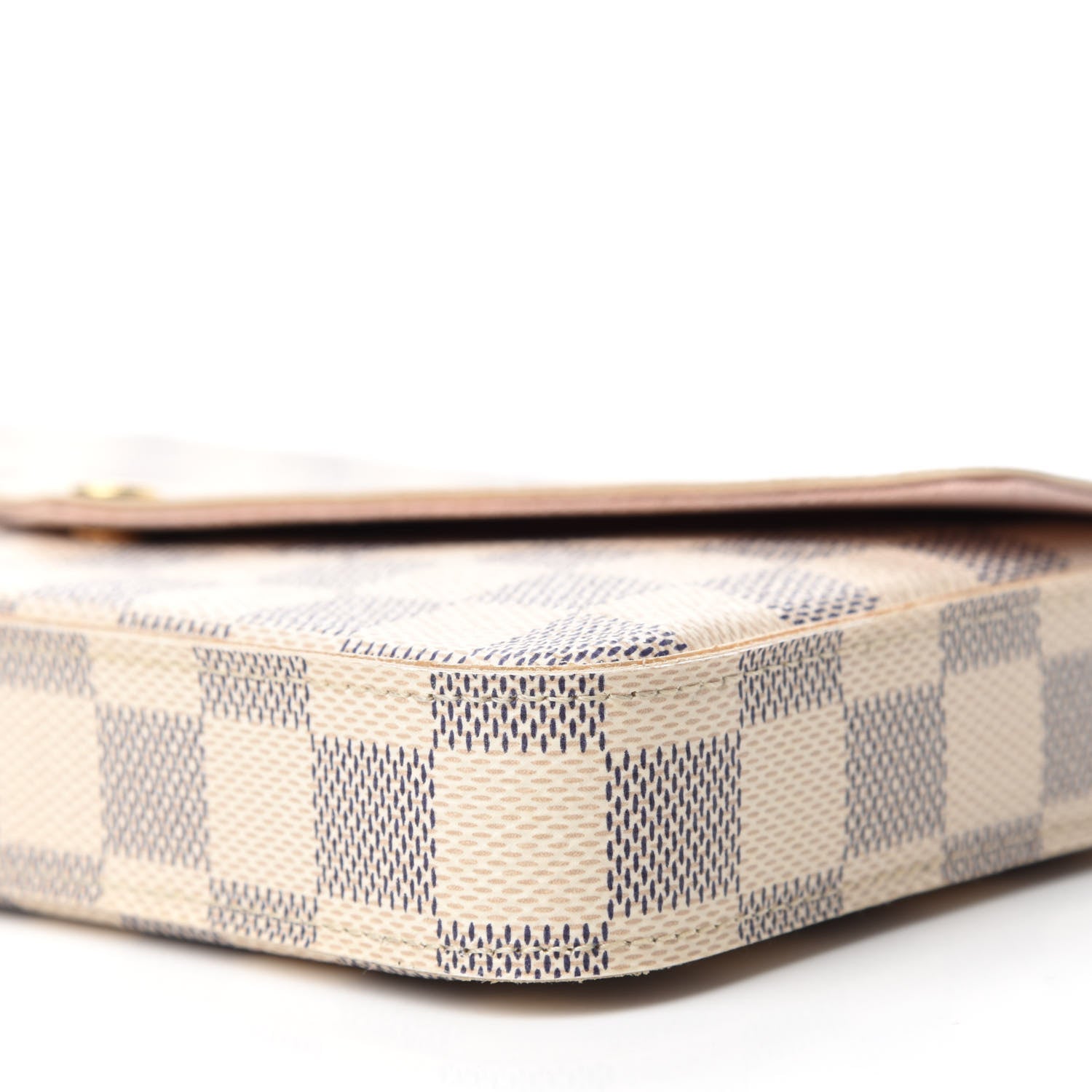 Louis Vuitton Damier Azur Pochette Felicie Chain Wallet Rose Ballerine 7 of 16