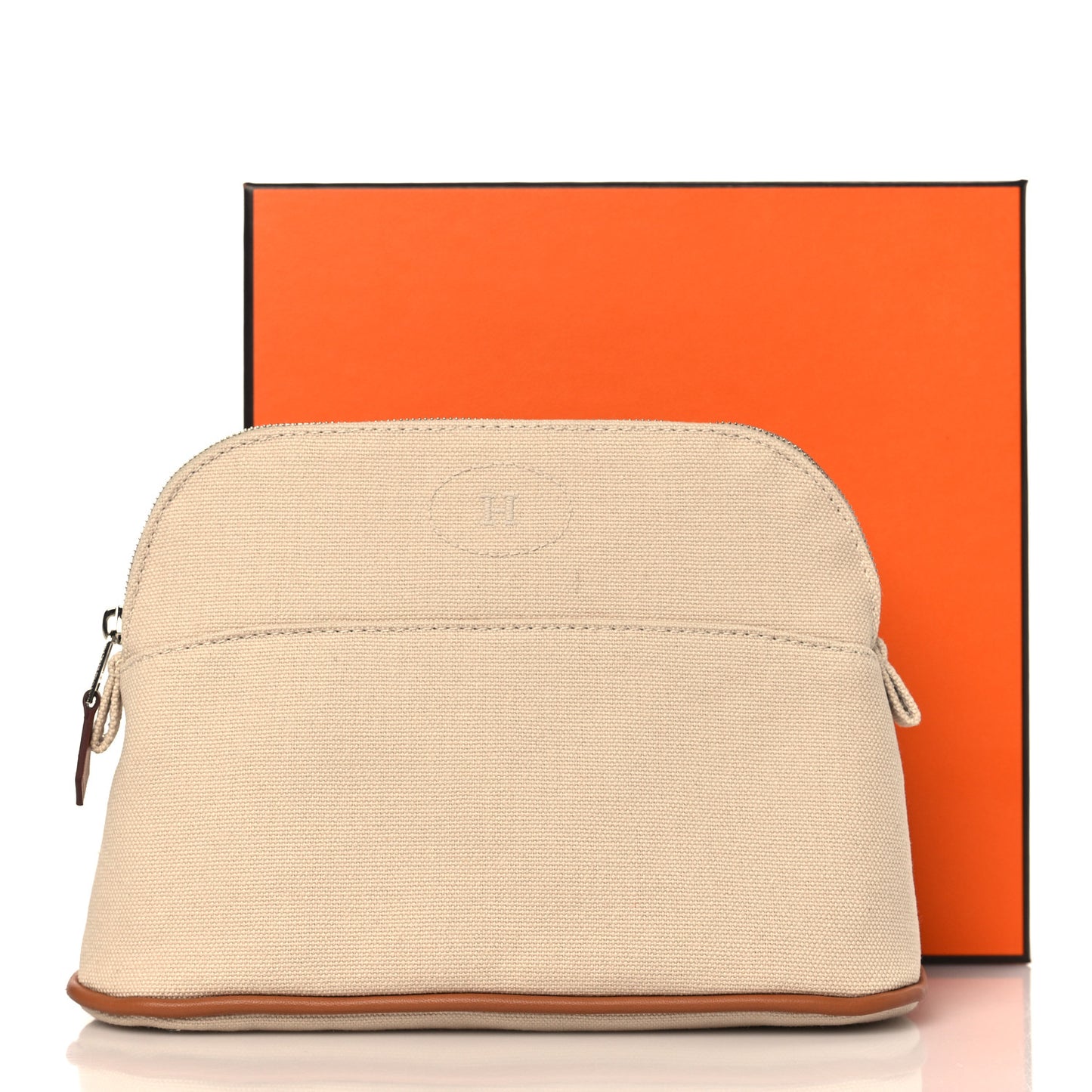 Cotton Canvas Mini Bolide Travel Cosmetic Pouch Natural