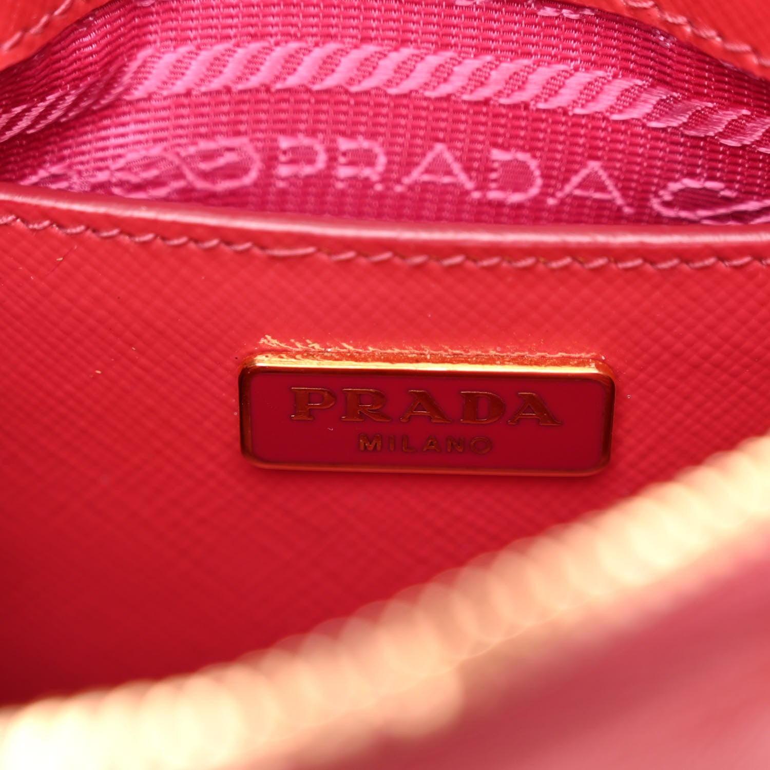 Prada Saffiano Lux Mini Promenade Tote Fuoco 6 of 15