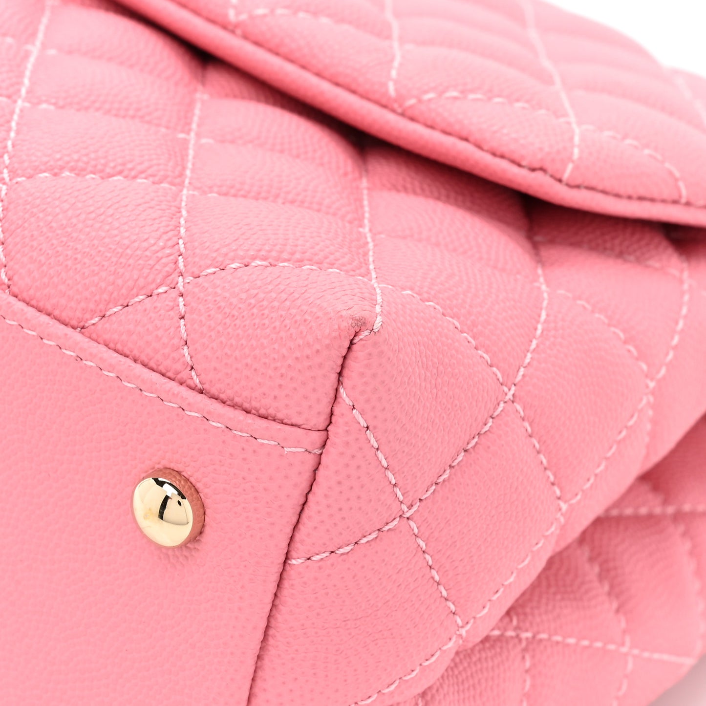 Caviar Quilted Small Coco Handle Flap Pink