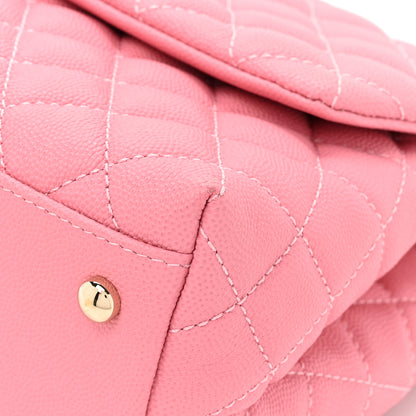 Chanel Caviar Quilted Small Coco Handle Flap Pink 12 of 14