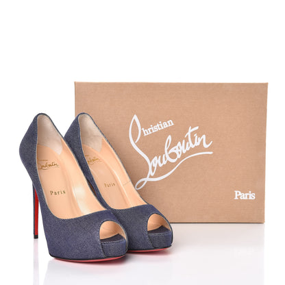 Christian Louboutin Denim New Very Prive 120 Pumps 37 Blue 8 of 8