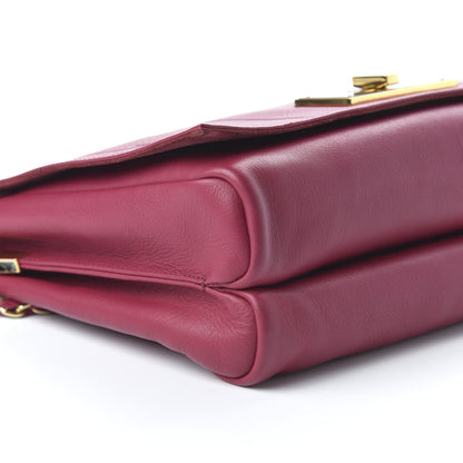 Fendi Grained Calfskin Pequin Embossed Medium Claudia Shoulder Bag Burgundy 6 of 12