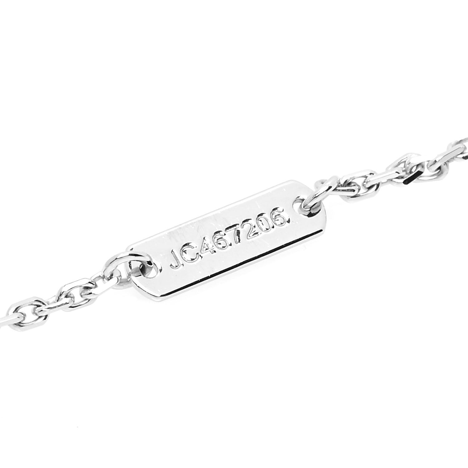 Van Cleef & Arpels 18K White Gold Diamond Vintage Alhambra Pendant Necklace 6 of 8