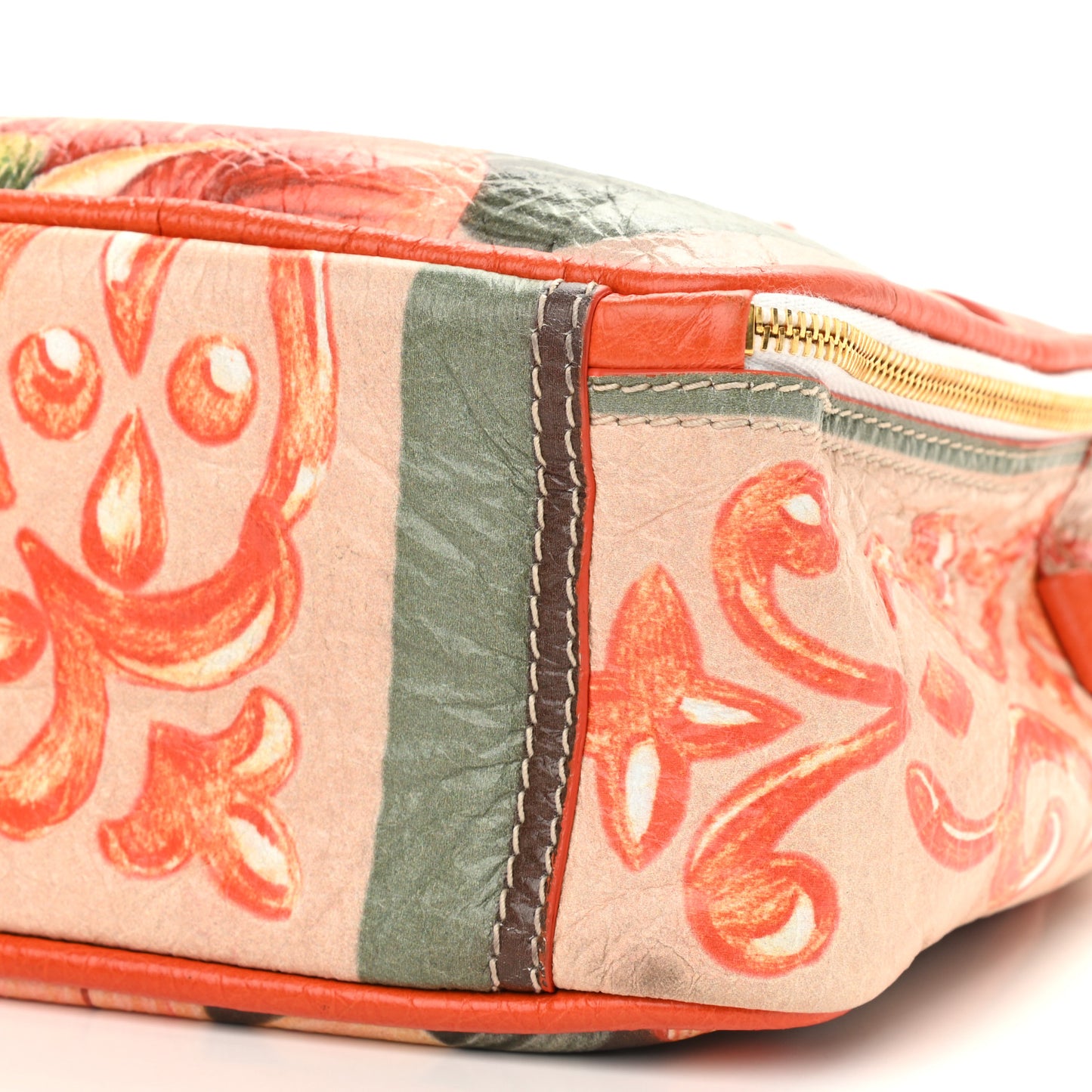 Agneau Floral Print Small Blanket Square Tote Orange