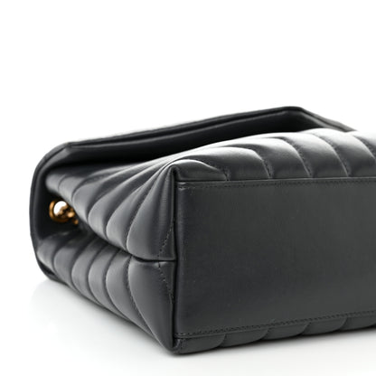 Saint Laurent Calfskin Y Quilted Monogram Small Loulou Chain Satchel Storm 8 of 10
