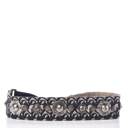 Christian Dior Oblique Studded Shoulder Strap Blue 2 of 3