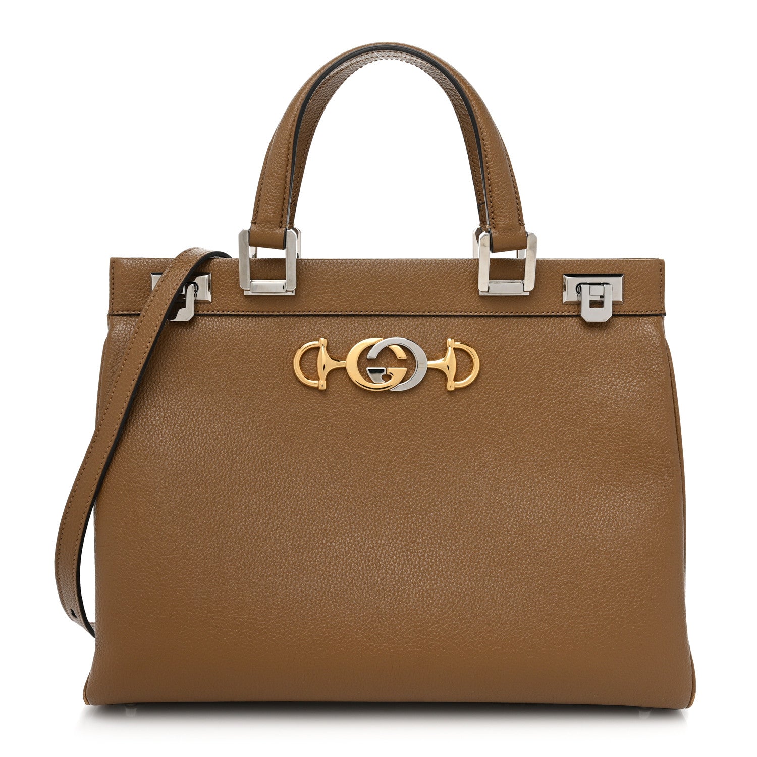 Gucci Grainy Calfskin Medium Zumi Top Handle Bag Friky Taupe 1 of 20