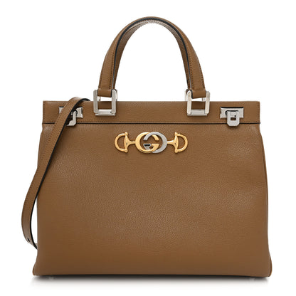 Gucci Grainy Calfskin Medium Zumi Top Handle Bag Friky Taupe 1 of 20