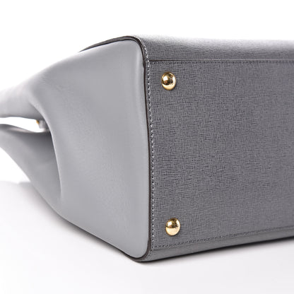 Fendi Vitello Elite Flamingo Regular 2Jours Tote Grigio Grigio Chiaro 6 of 11