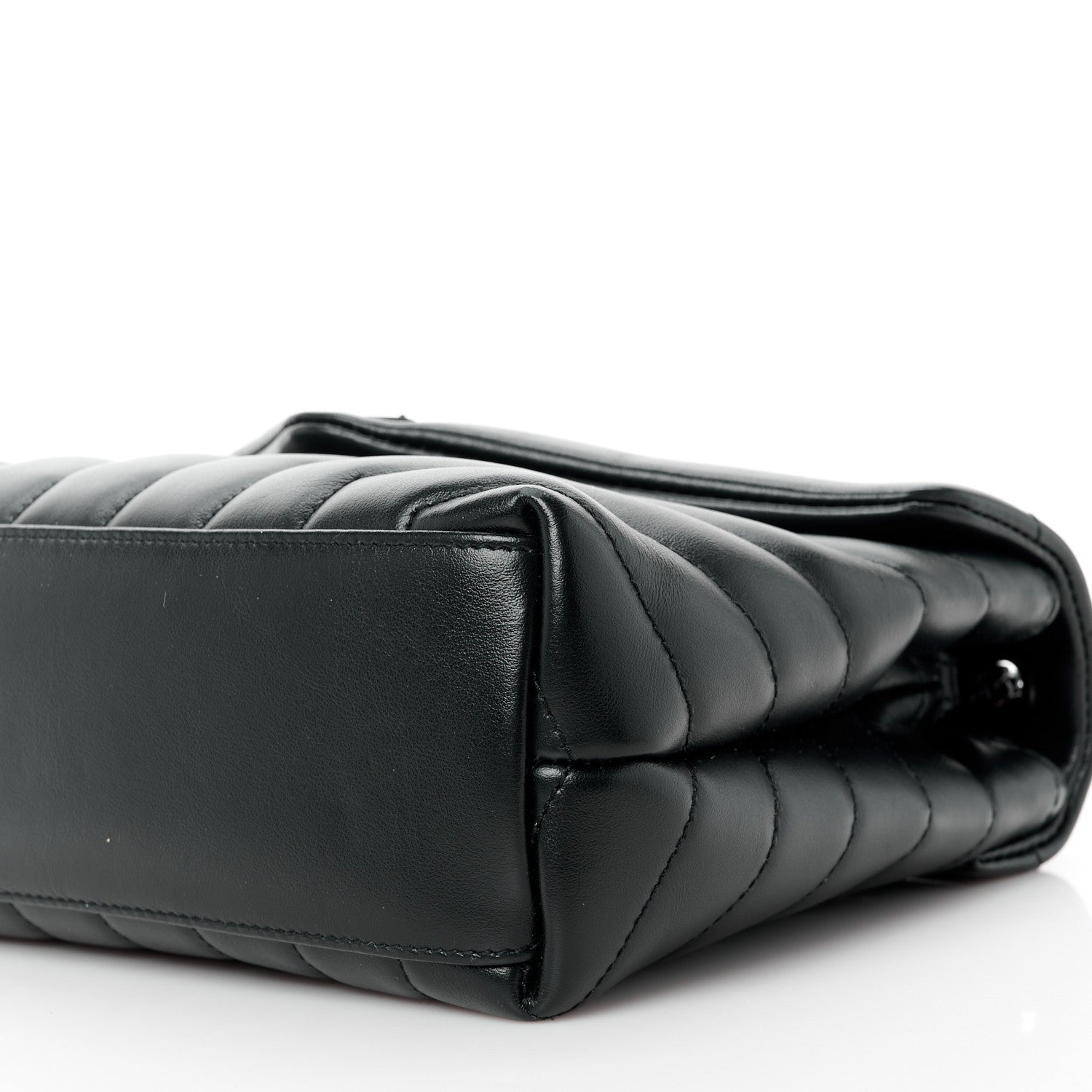 Saint Laurent Calfskin Y Quilted Monogram Monochrome Small Loulou Chain Satchel Black 11 of 12