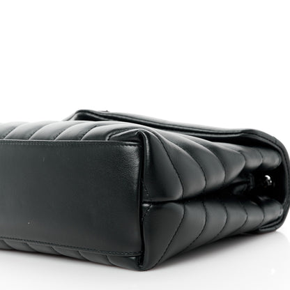 Saint Laurent Calfskin Y Quilted Monogram Monochrome Small Loulou Chain Satchel Black 11 of 12