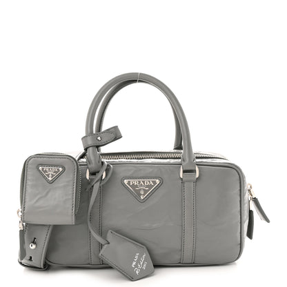 Prada Nappa Antique Small Re-Edition 2001 Two Handle Crossbody Bag Ardesia 1 of 11